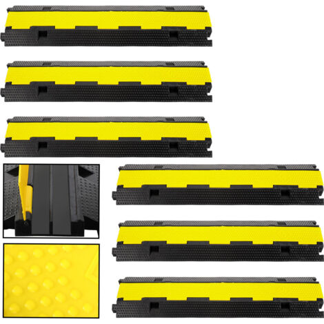 Lot De 2 Passages à Câbles 5 Canaux - Protection Câbles Noir/jaune - 84x45x5 Cm - Neuf Sous Emballage