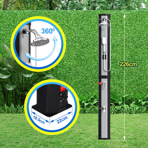 Douche Solaire 20 Litres Pour Jardin & Camping - Design Moderne Avec Pommeau Large Et Réglage Facile