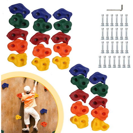 VidaXL Pierres D'escalade 10 Pcs Ensemble De Prises D'escalade Poignées D' Escalade Cadre D'escalade Extérieur Mur Enfant Maison Intérieur PE
