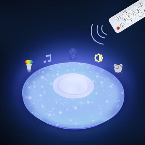 Plafonnier LED RGB couloir Haut-parleur MP3 Bluetooth CCT star light  DIMMABLE