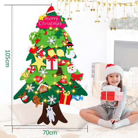 Sapin de Noël en Feutres pour enfants avec 30 accessoires - 100cm - Mini  sapin de