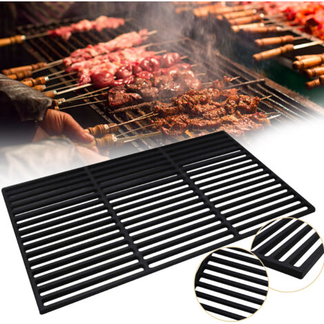 Grille Barbecue Fonte 67x40 Cm - Pour Charbon, Gaz, Pièce De Rechange Antiadhésive