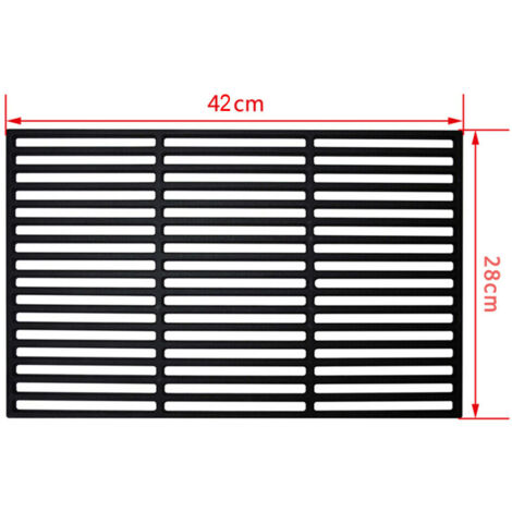 Grille Barbecue En Fonte émaillée - 42x28 Cm - Conductivité Thermique - Charbon/gaz - 3