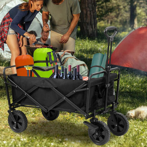 tectake® Chariot de Transport Chariot à roulettes de Jardin Reorque à