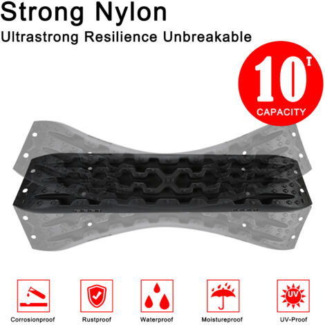 2 Tavolette Di Recupero HDPE Per Fuoristrada - Antiscivolo Per Fanghiglia E Sabbia (Nero) - Foto 5