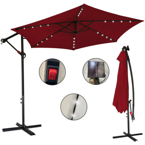 Parasol 350 Cm Parasol De Plage Parasol De Marché Parasol De Jardin Parasol De Terrasse Rond Uv30 Gris 96138560