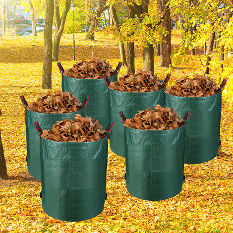 TolleTour 2X sac de jardin XXL polypropylène 272L 3 poignées sac à feuilles  poubelle jardin sac