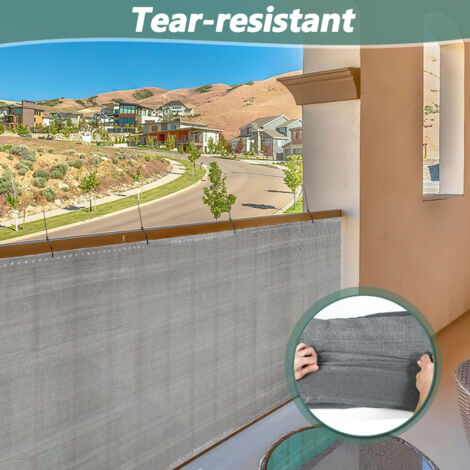 MEEYI Brise Vue Balcon Exterieur 75x1500cm écran Pour Couverture De Confidentialité Brise-Vue Pour Balcon Couverture Confidentialité écran Anti-UV Pour Jardin Avec Attaches De Câble-Vert Et Blanc