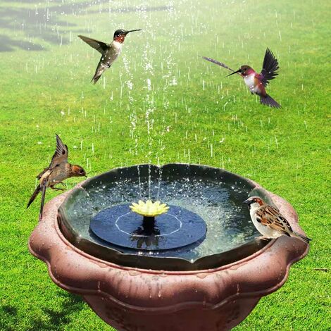 Fontaine solaire flottante avec 4 effets piscine étang réservoir à poissons Fontaine solaire 2,4 W Pompe de bassin solaire pour abreuvoir à oiseaux de jardin 