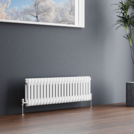Regent White Horizontal 4-Column Traditional Cast-Iron