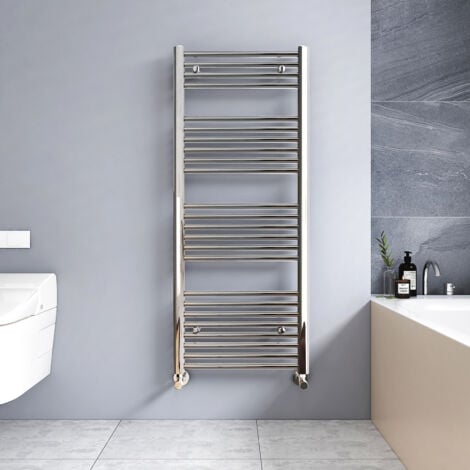 Meykoers Heated Towel Rail Bathroom Central Heating Towel Rail 1200x500mm Chrome Radiator