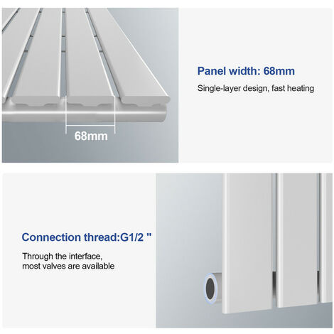 Meykoers Design Radiator Vertical Single Flat Panel White 1600 x 304mm Central Heating Radiators