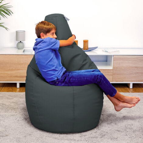 Pouf Poltrona Similpelle Blu XL Happers