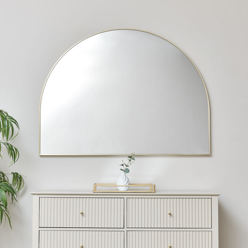 Large Round Gold Scalloped Wall Mirror 90cm x 90cm