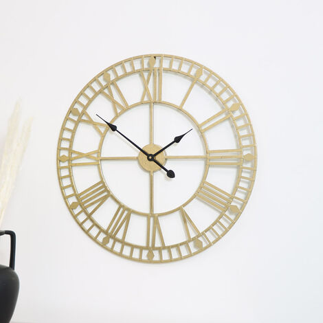 Gold Metal Skeleton Clock 60cm x 60cm