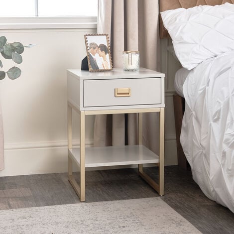 White one drawer on sale bedside table