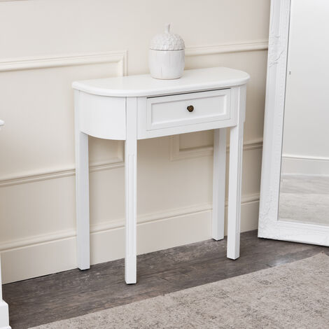 White Half Moon Table - Daventry White Range