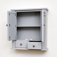 Grey Mirrored Bathroom Cabinet with Drawer Storage - Grey