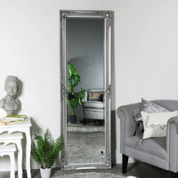 Ornate Silver Full Length leaner /wall Mirror 168cm x 54cm - Silver
