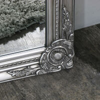 Ornate Silver Full Length leaner /wall Mirror 168cm x 54cm - Silver