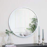 Round Silver Wall Mirror 80cm x 80cm - Silver