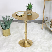 Round Gold Side Table - Gold