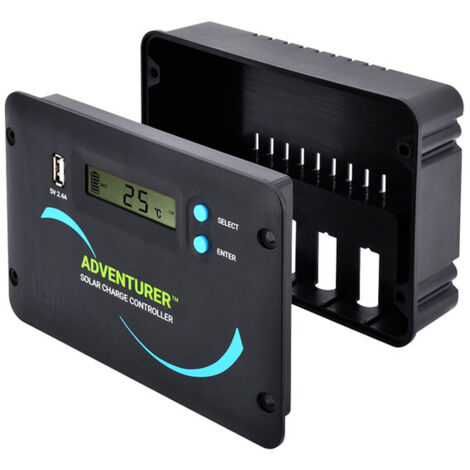 Renogy ADV Li Regolatore di Carica Solare 30A 12V/24V PWM - Con Display LCD e USB, per Pannelli Solari e Camper/Caravan/Barche