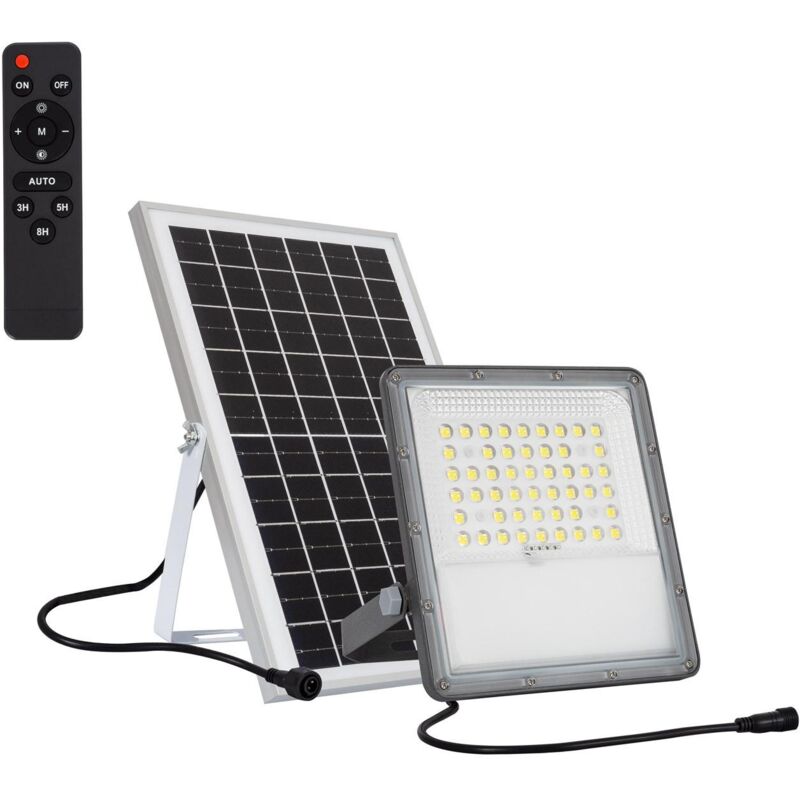 Foco LED solar 50W con sensor de movimiento IP66 en 4500K y 6000K