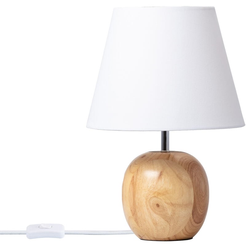 De Mesa Madera ranko iluzzia natural ledkia lighting 330xø220 mm e27 casquillo gordo textilmadera decoración