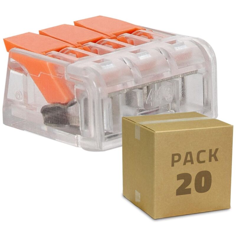 Pack 20 Conectores Rápidos 2 Entradas para Cable Eléctrico 0.08-4 mm² -  efectoLED