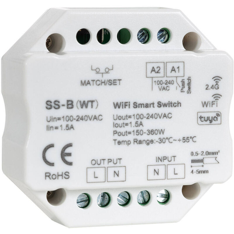 Interruptor WIFI 7-32V 12V 24V 220V Tuya Smart Life APP Pulsador