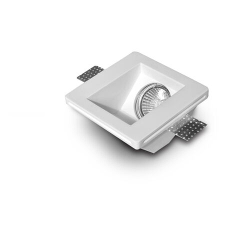 Aro Downlight Integración Escayola/Pladur Cuadrado Accent para Bombilla LED GU10 / GU5.3  Corte 123x123 mm UGR17 Blanco