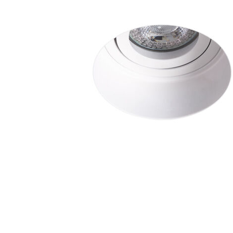 Aro Downlight Integración Escayola/Pladur Circular para Bombilla LED GU10 Corte Ø 90 mm Trimless Blanco