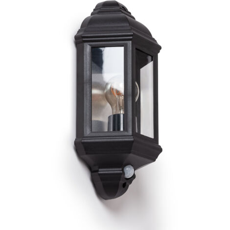 Aplique de Pared Exterior PC con Sensor PIR Newquay Negro
