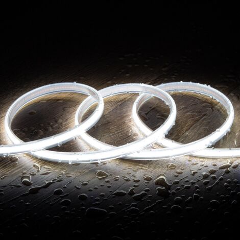 Tira LED Regulable 220V COB 320 LED/m Blanco Frío 8W/m 720lm/m Ancho 12mm Corte 50cm IP65 CRI90 a Medida 10 m