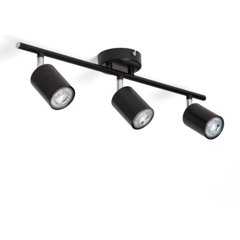 Lámpara de Techo Orientable Metal 3 Focos Albus Black Negro