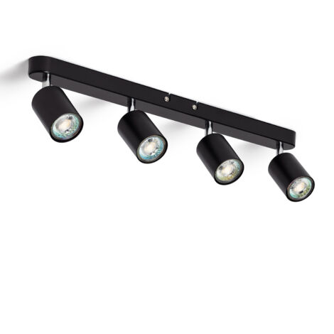 Lámpara de Techo Orientable Metal 4 Focos Albus Black Large Negro