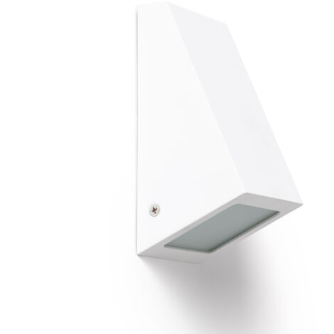Aplique de Pared Exterior Metal y Cristal Ruzafa Blanco