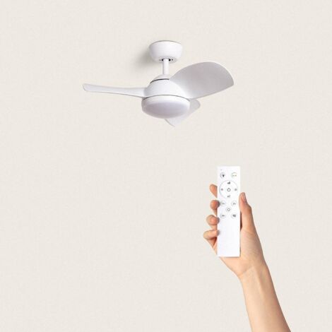 Ventilador de Techo Silencioso Poros 76cm Motor DC Blanco  Con Luz Mando a Distancia Wifi: False