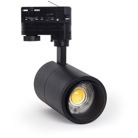 Foco Carril LED Trifásico 20W Pulyx Regulable CCT Seleccionable Multiángulo 15-60º Negro