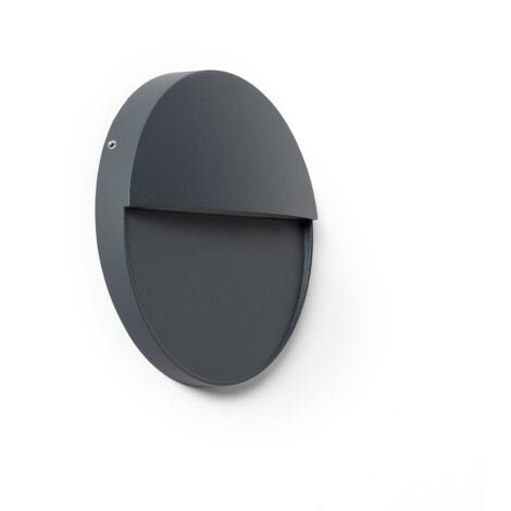 Aplique de Pared Exterior LED 6.5W CCT Seleccionable Superficie Circular Jade Gris Oscuro (1/5)