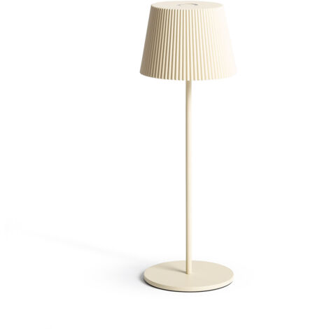 Lámpara de Mesa LED Portátil para Exterior Aluminio con Batería Recargable Willox Beige