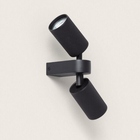 Aplique De Pared Orientable Aluminio Breixo 2 Focos Negro
