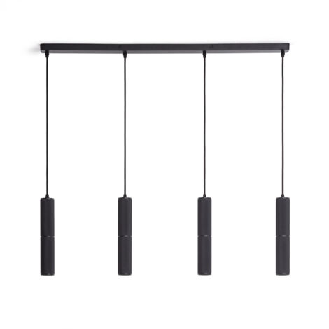 Lámpara Colgante Aluminio Breixo 4 Focos Negro