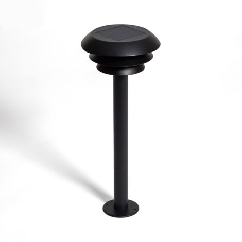 Baliza de Pie Exterior Solar LED 1,5W 50cm Acero Inoxidable Biel Negro (1/5)