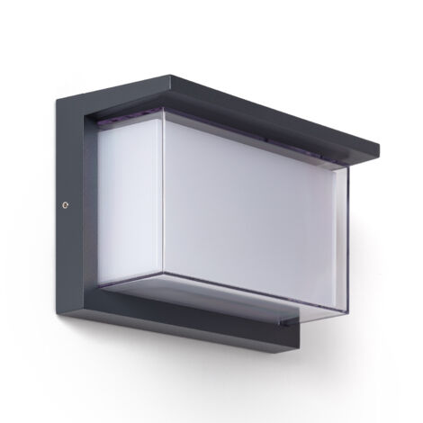 Aplique de Pared Exterior LED 12W Aluminio CCT Seleccionable Doble Difusor Arelien Oscilum Antracita