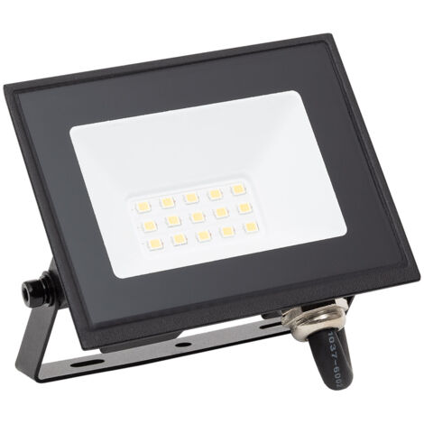 Foco Proyector LED 10W 120 lm/W IP65 S3 3000K No Negro Blanco Cálido