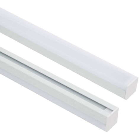 Perfil Aluminio Colgante 2m para Tira LED hasta 17 mm Blanco 2 m Blanco traslúcido