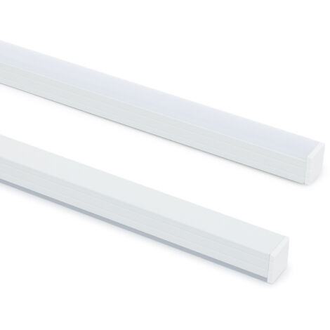 Perfil Aluminio Superficie 2m para Tira LED hasta 8 mm Blanco 2 m Semi-transparente