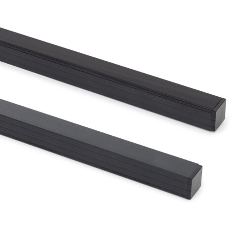 Perfil Aluminio Superficie 2m para Tira LED hasta 8 mm Negro 2 m Negro traslúcido